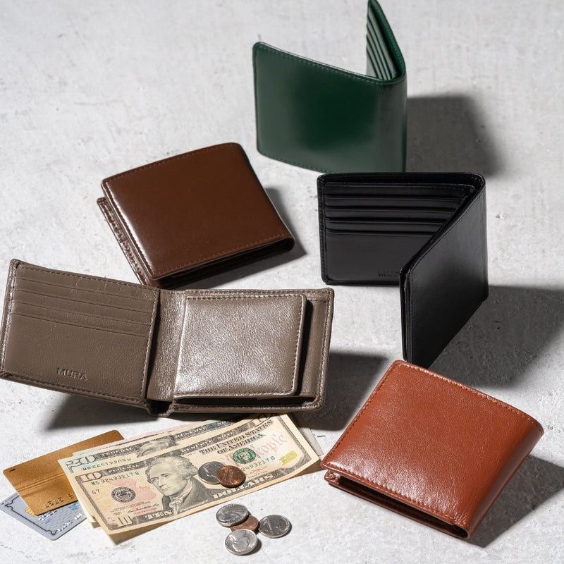 MURA ゴートレザー スキミング防止機能付き 二つ折り財布 – ＭＵＲＡ-ムラ