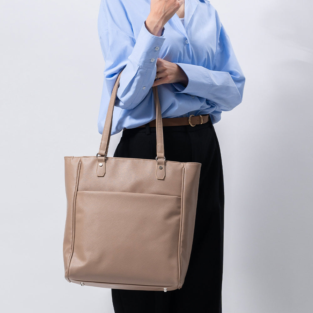 PU(サフィアーノ調) 2way リュックベルト付き トートバッグ