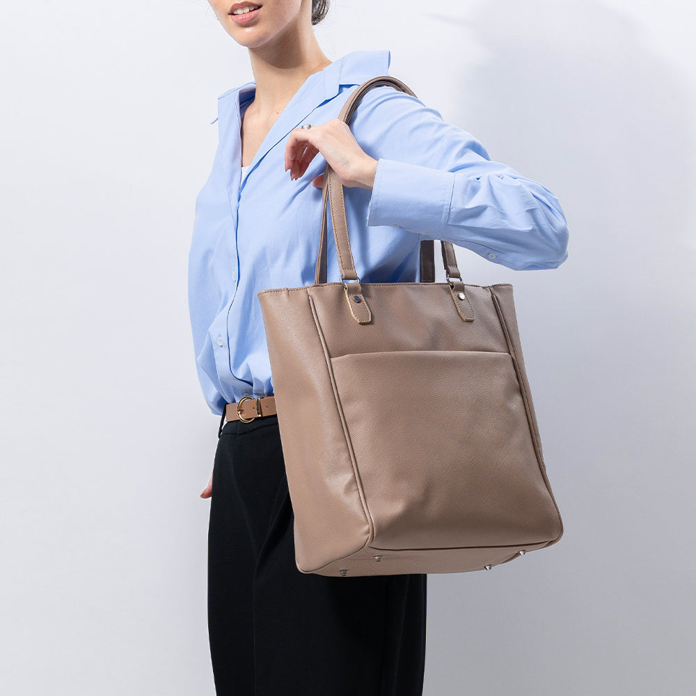 PU(サフィアーノ調) 2way リュックベルト付き トートバッグ