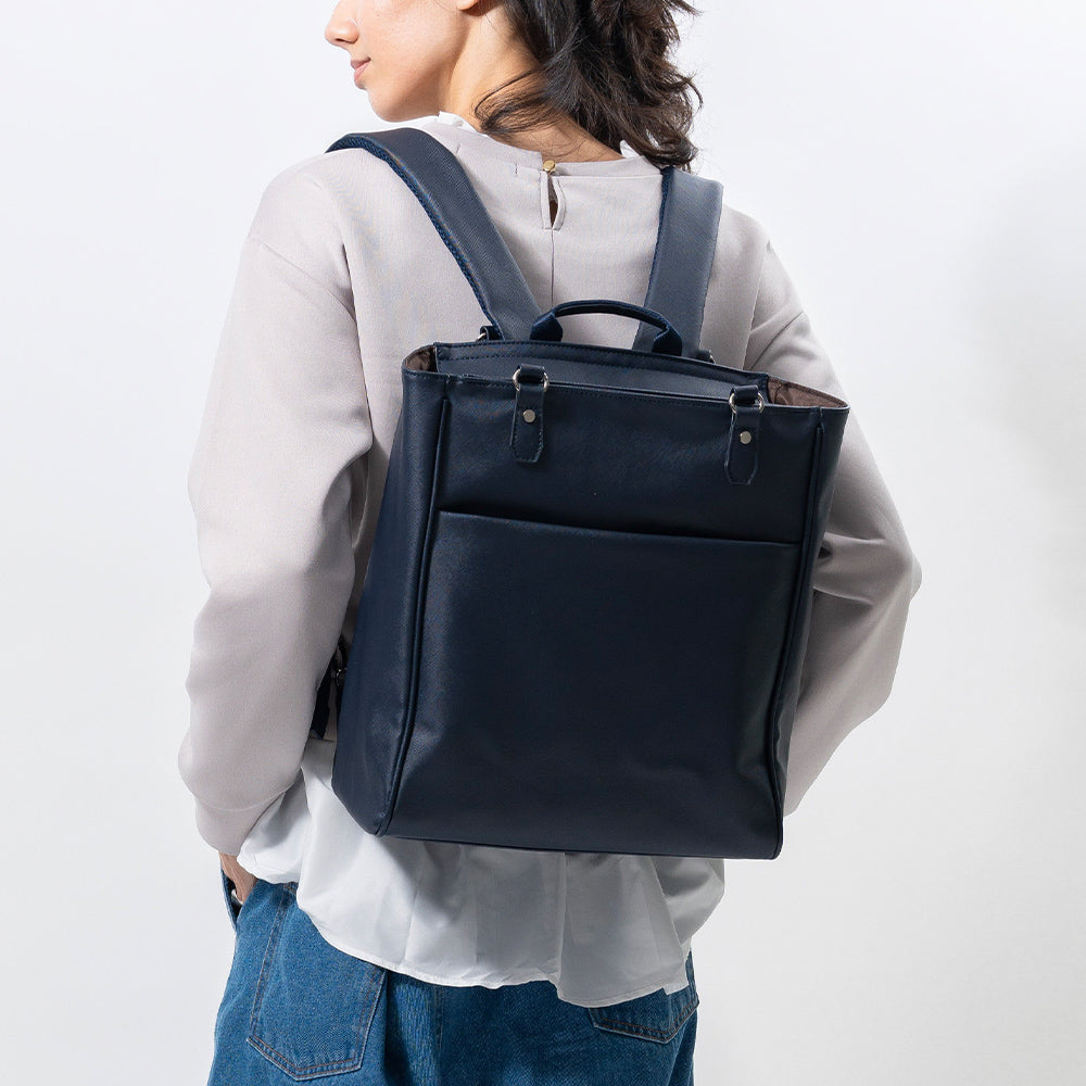 PU(サフィアーノ調) 2way リュックベルト付き トートバッグ