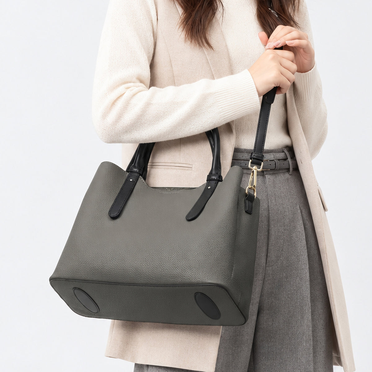 【Ternea テルネア】レディース 2way ショルダー付き PUレザー トートバッグ