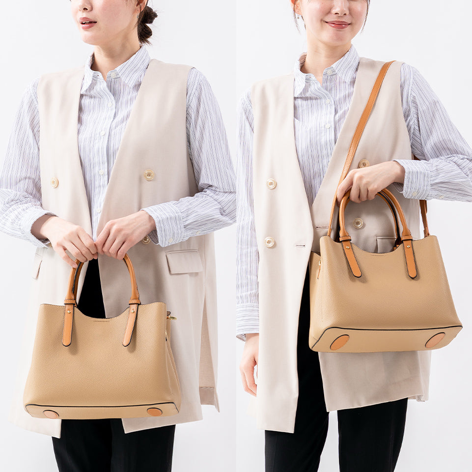 【Ternea テルネア】レディース 2way ショルダー付き PUレザー トートバッグ