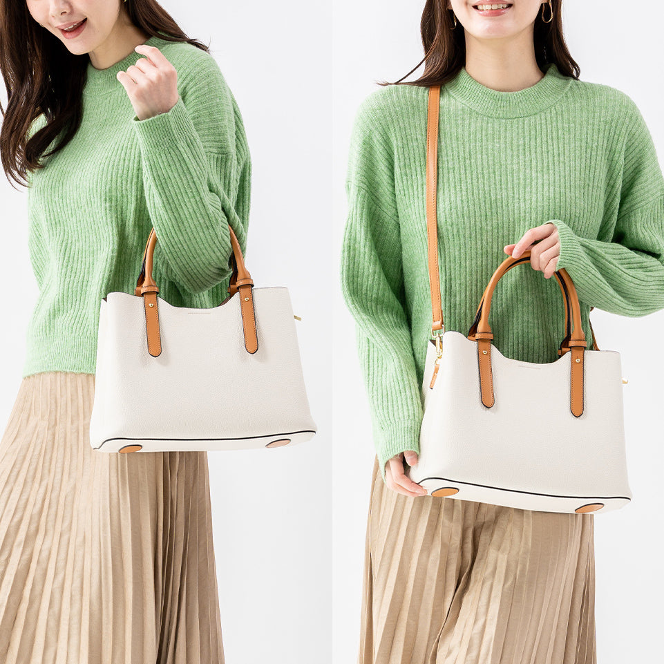 【Ternea テルネア】レディース 2way ショルダー付き PUレザー トートバッグ
