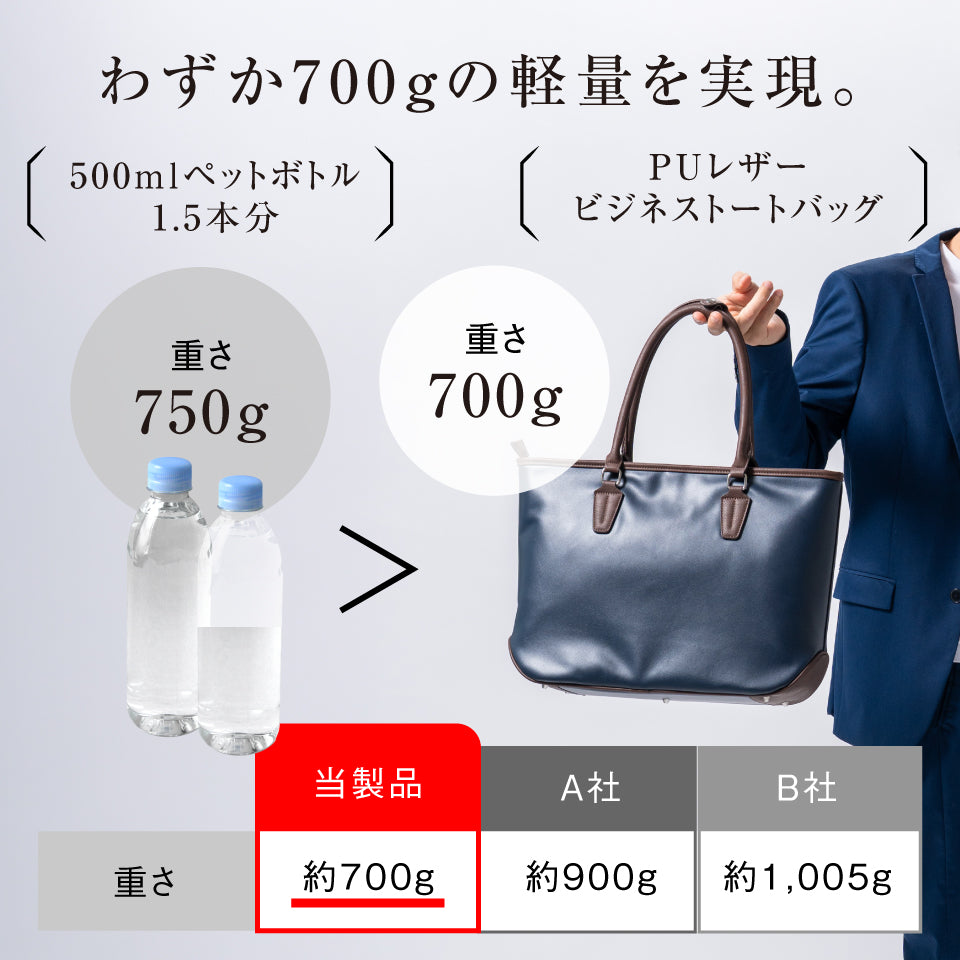 ビジネスバッグ メンズ バイカラー A4 B4 PC収納 PUレザー