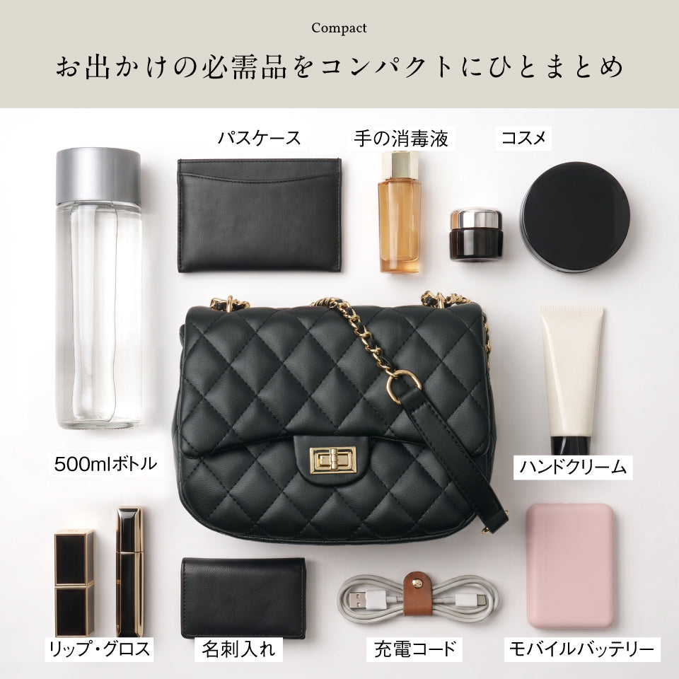【Rombea ロンベア】キルティング ミニショルダーバッグ