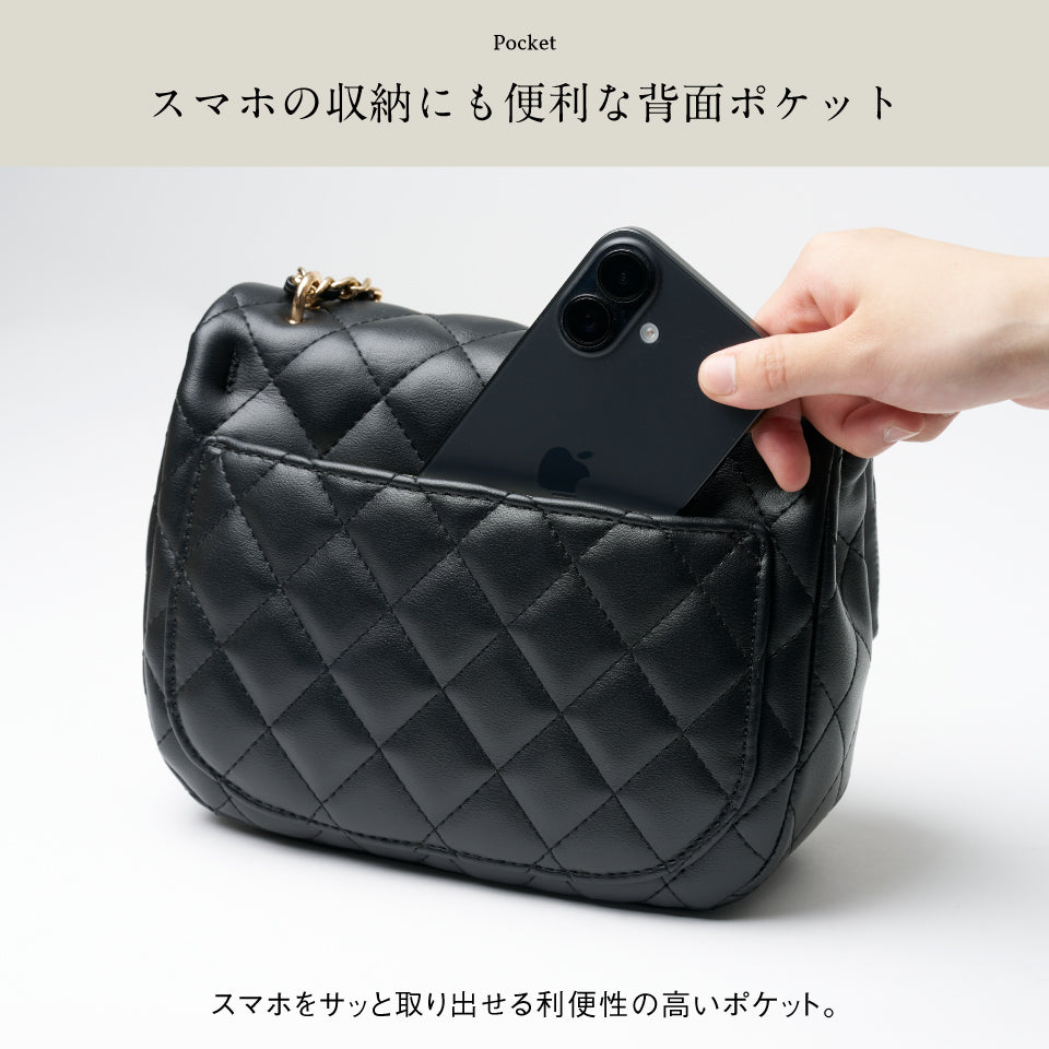 【Rombea ロンベア】キルティング ミニショルダーバッグ
