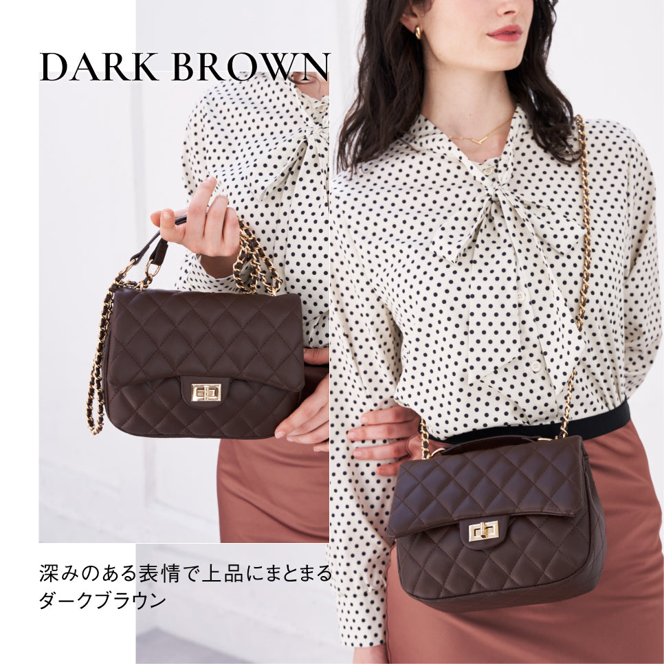 【Rombea ロンベア】キルティング ミニショルダーバッグ
