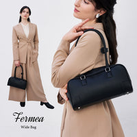 【Fermea フェルメア】横長ミニボストン 軽量ハンドバッグ