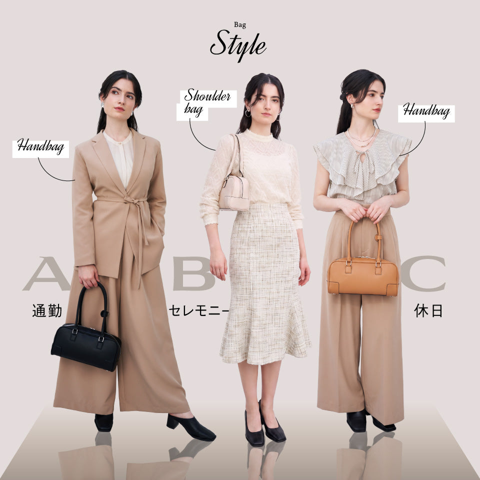 【Fermea フェルメア】横長ミニボストン 軽量ハンドバッグ