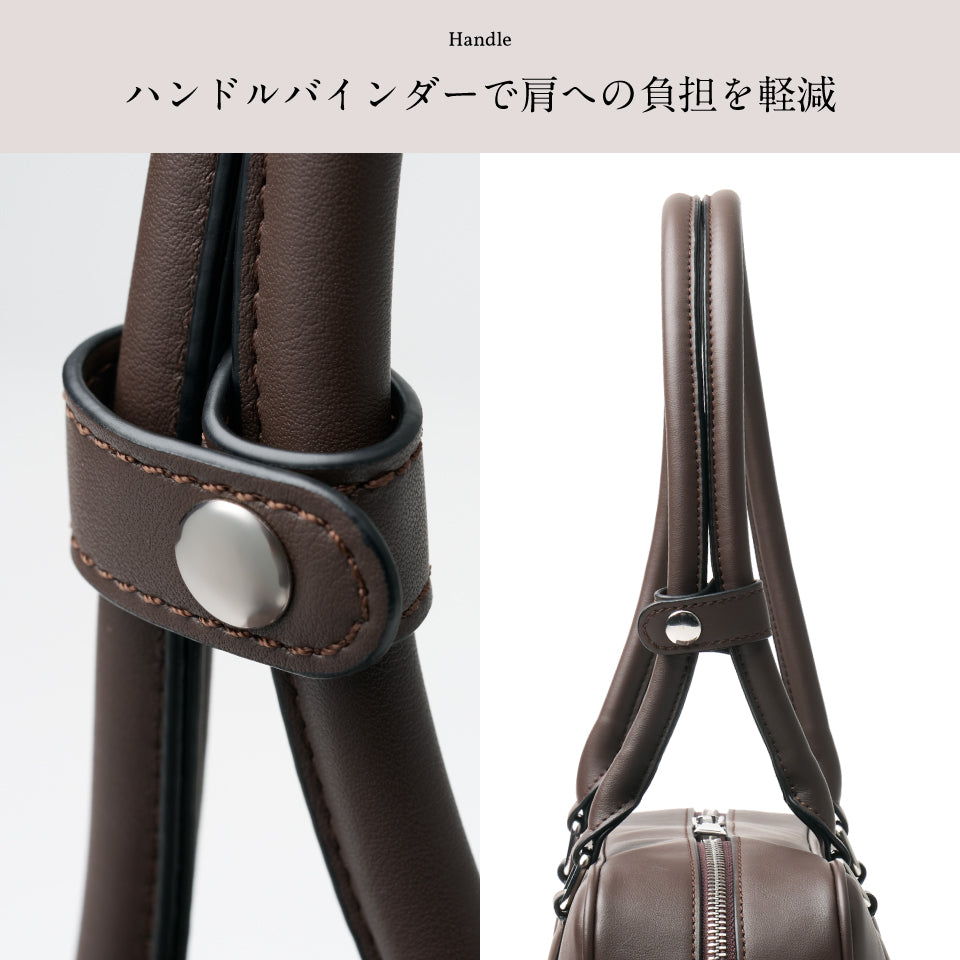 【Fermea フェルメア】横長ミニボストン 軽量ハンドバッグ