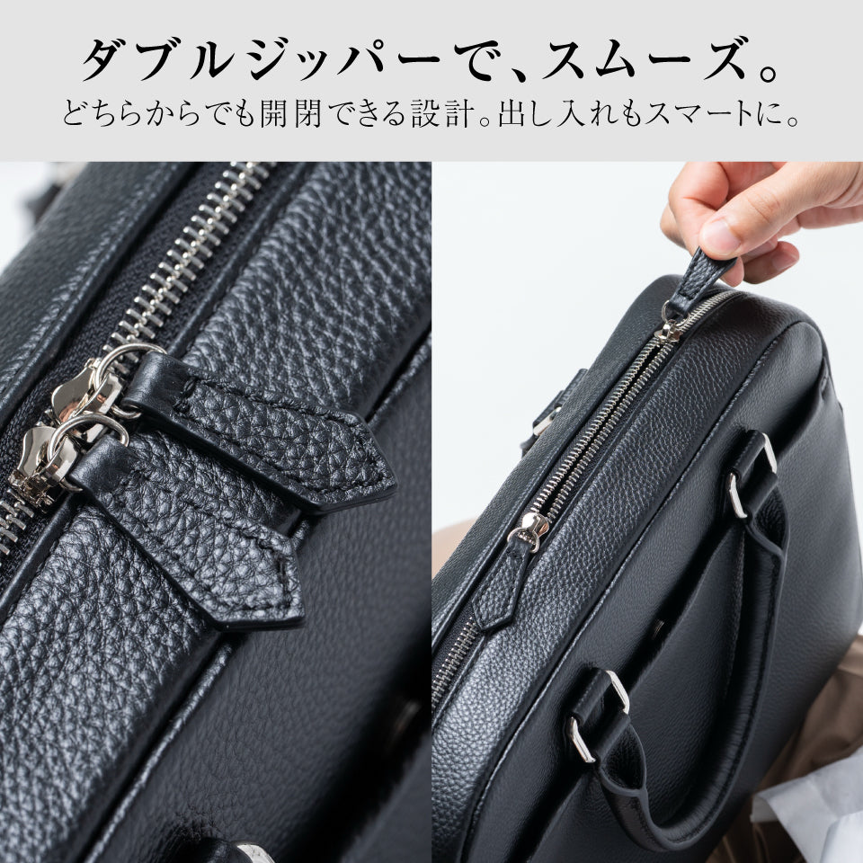 軽量・薄型 ２WAY 牛本革ミニブリーフケース