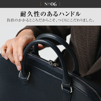 薄型 ダブルジッパー シュリンクレザー ビジネス ブリーフケース