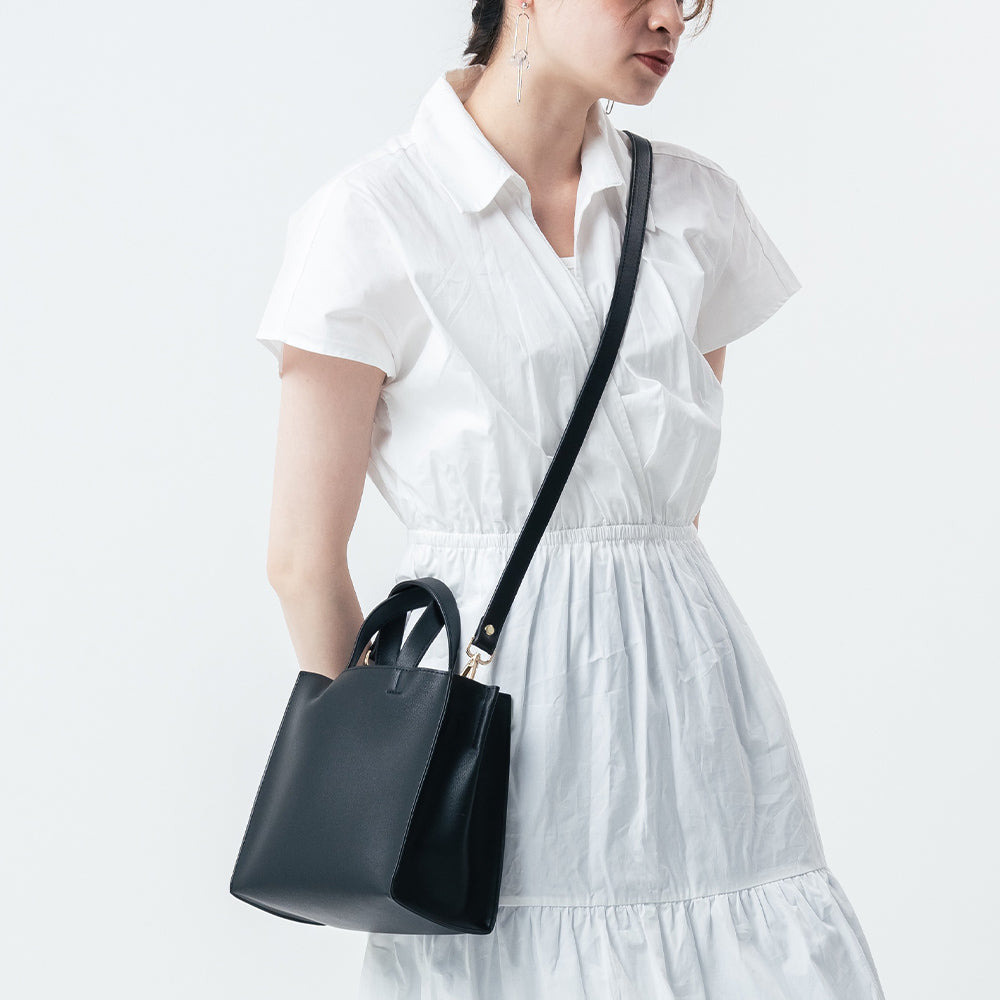 PUレザー スクエア 高見え ショルダーベルト付き ミニ トートショルダー