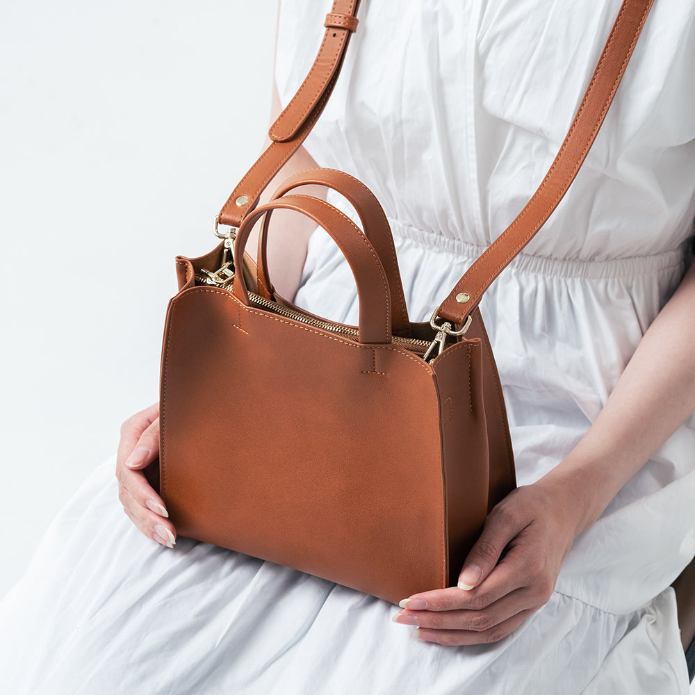 PUレザー スクエア 高見え ショルダーベルト付き ミニ トートショルダー