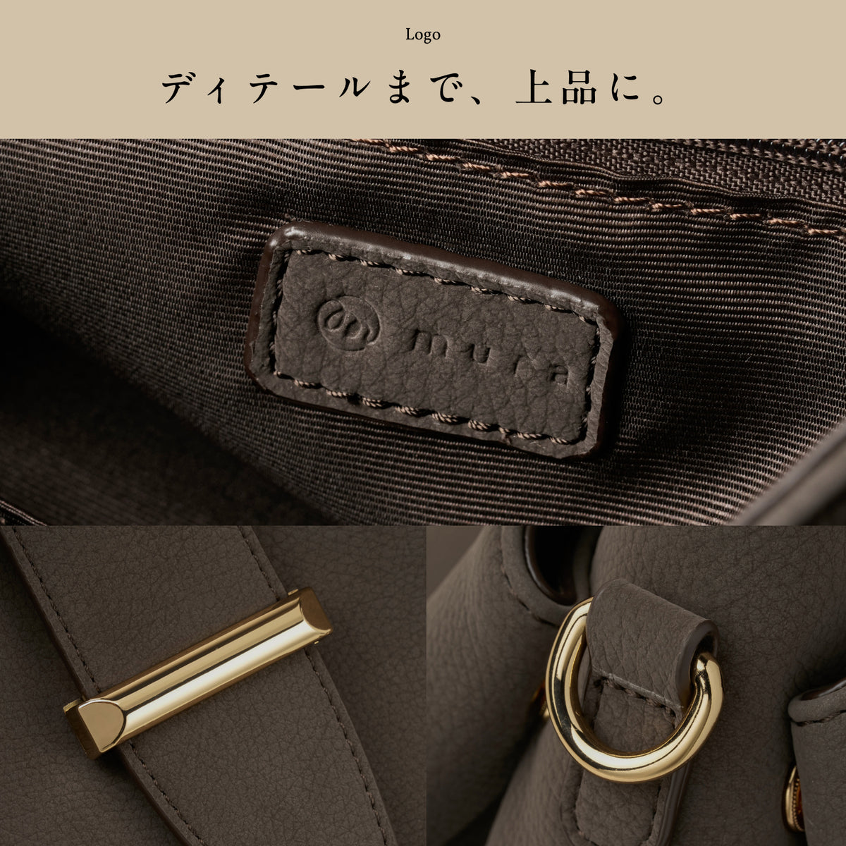 【Pomly ポムリ】PUレザー 2WAYハンドバッグ