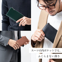 イタリアンレザー 薄型・軽量・コンパクト L字ファスナー長財布