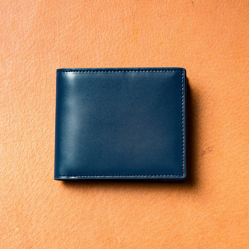 コードバン調/カーボン レザー box型小銭入れ 二つ折り財布