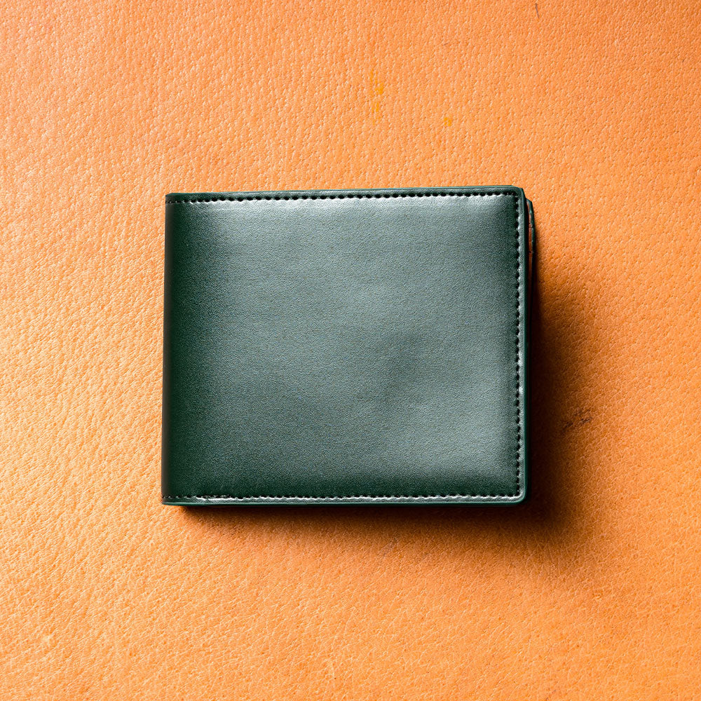 コードバン調/カーボン レザー box型小銭入れ 二つ折り財布