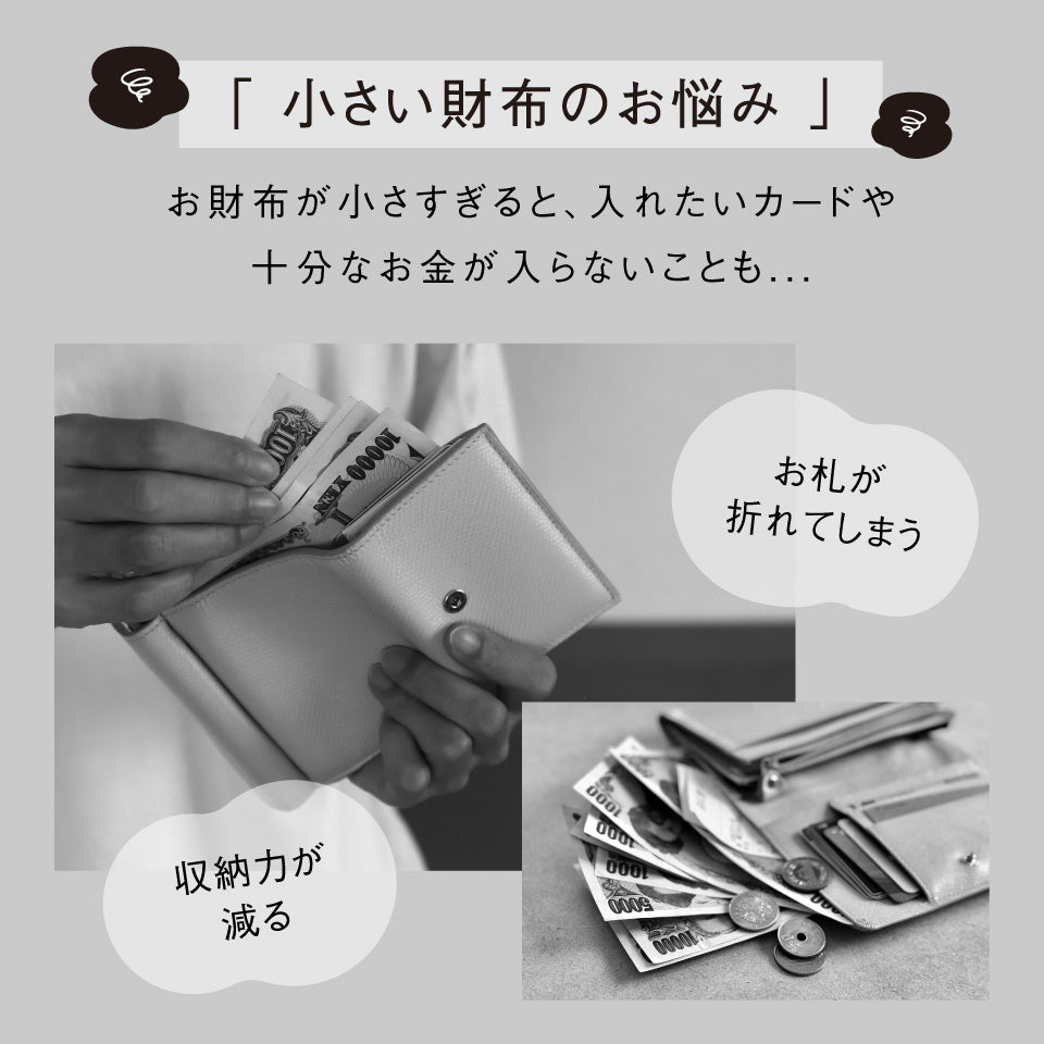 「ゴムが叶える収納革命」RANOVA Lite（ラノーバライト）コードバン調スプリットレザー/カーボンレザー コンパクト長財布