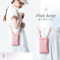 フルグレイン シュリンクレザー L字ファスナー財布付き スマホショルダー