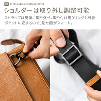【父の日ラッピング無料】本革/フルグレインレザー スキミング防止機能付き サコッシュ ショルダーバッグ