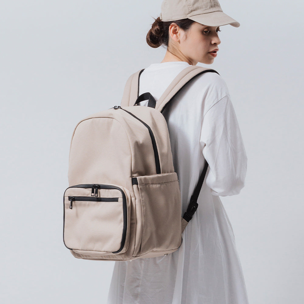 R-PET(リサイクルポリエステル) 2階構造 ユニセックスリュック マザーズバッグ