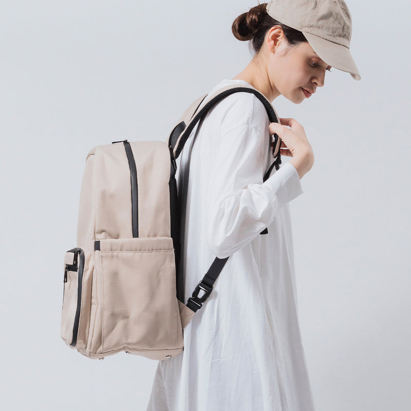 R-PET(リサイクルポリエステル) 2階構造 ユニセックスリュック マザーズバッグ