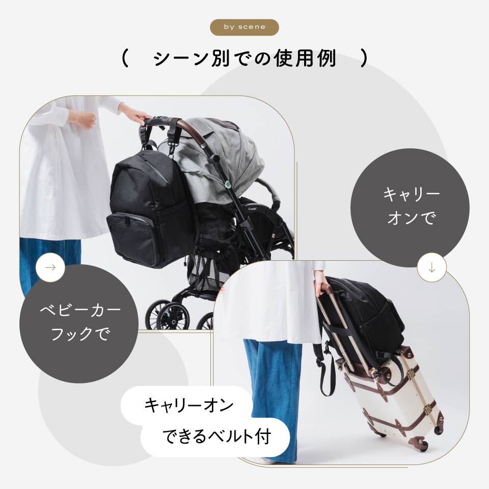 R-PET(リサイクルポリエステル) 2階構造 ユニセックスリュック マザーズバッグ