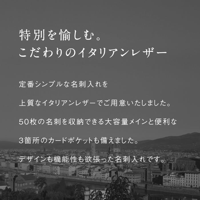 イタリアン/フルグレイン レザー 大容量 名刺入れ