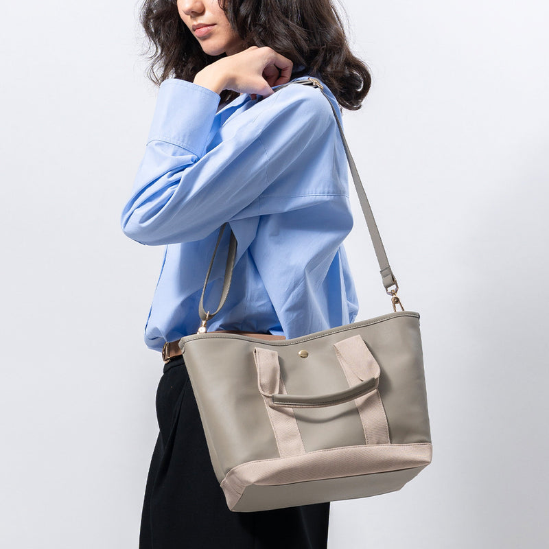 PU(サボテン由来) ショルダーベルト付き トートバッグ