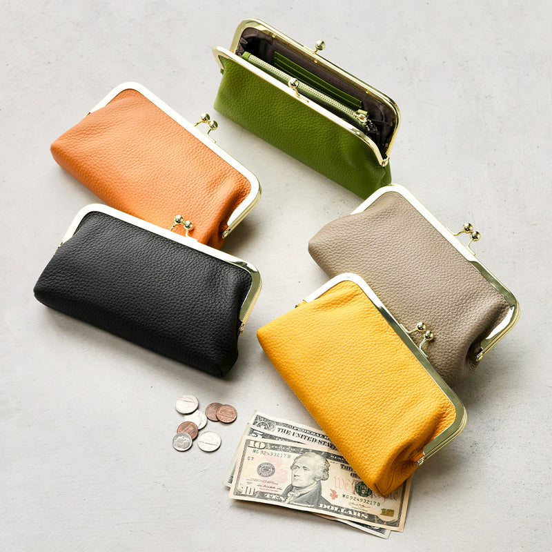 ソフトシュリンク エコレザー がま口 長財布