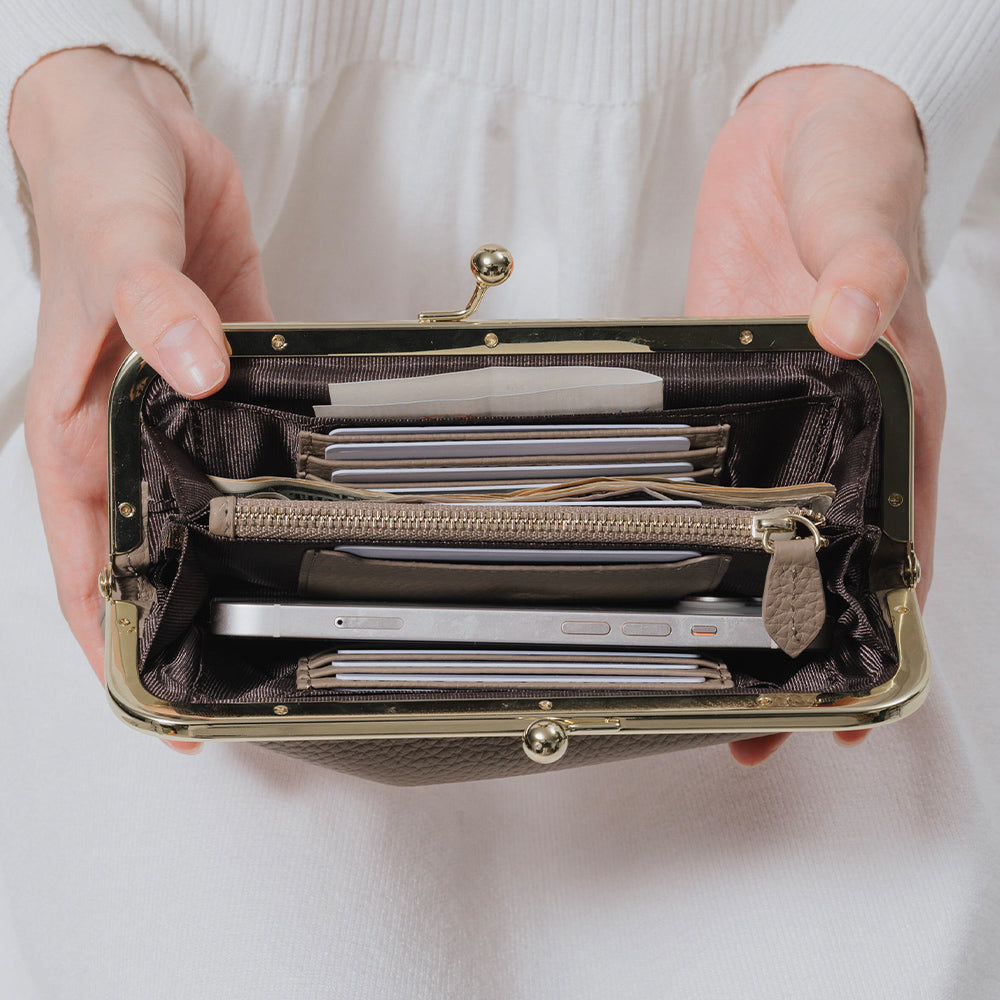 ソフトシュリンク エコレザー がま口 長財布