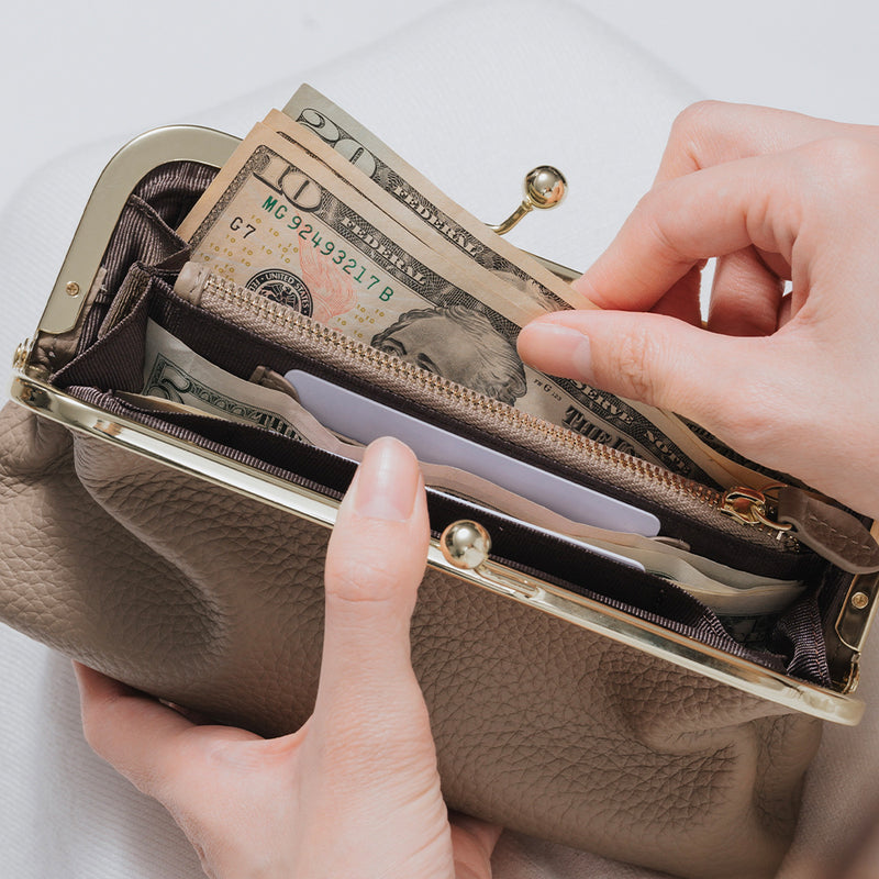 ソフトシュリンク エコレザー がま口 長財布