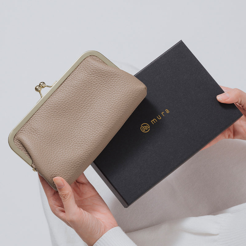 ソフトシュリンク エコレザー がま口 長財布