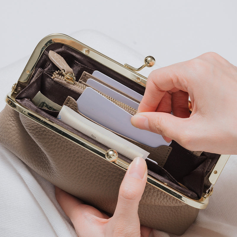 ソフトシュリンク エコレザー がま口 長財布