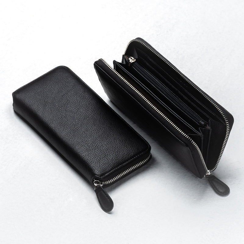 エコレザー ソフトシュリンク YKKラウンドファスナー 長財布