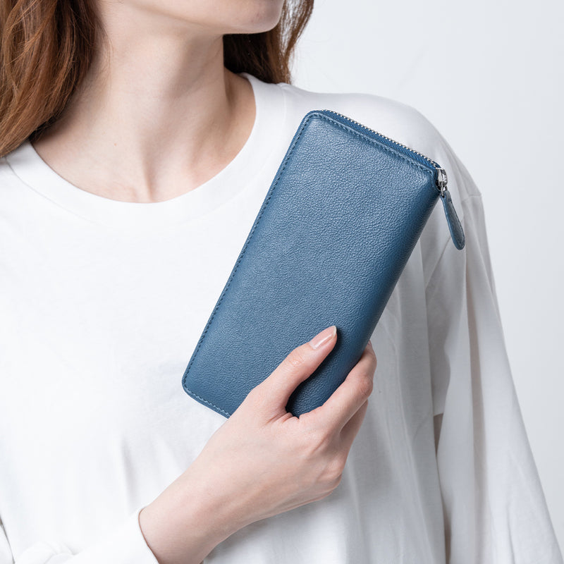 エコレザー ソフトシュリンク YKKラウンドファスナー 長財布