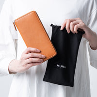 エコレザー ソフトシュリンク YKKラウンドファスナー 長財布