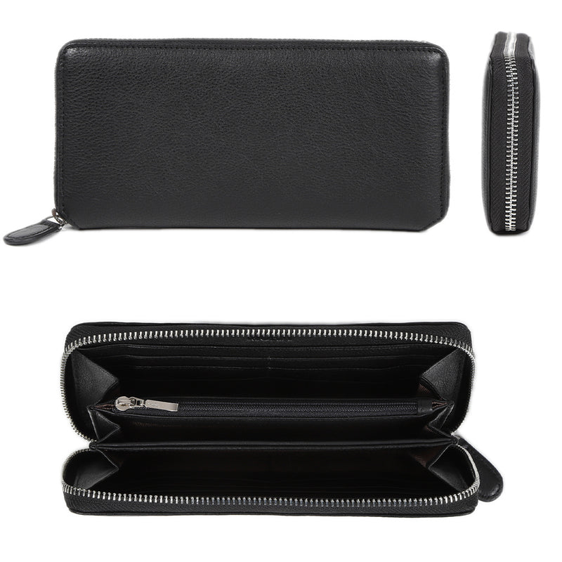 エコレザー ソフトシュリンク YKKラウンドファスナー 長財布