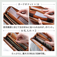 エコレザー ソフトシュリンク YKKラウンドファスナー 長財布
