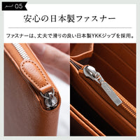 エコレザー ソフトシュリンク YKKラウンドファスナー 長財布