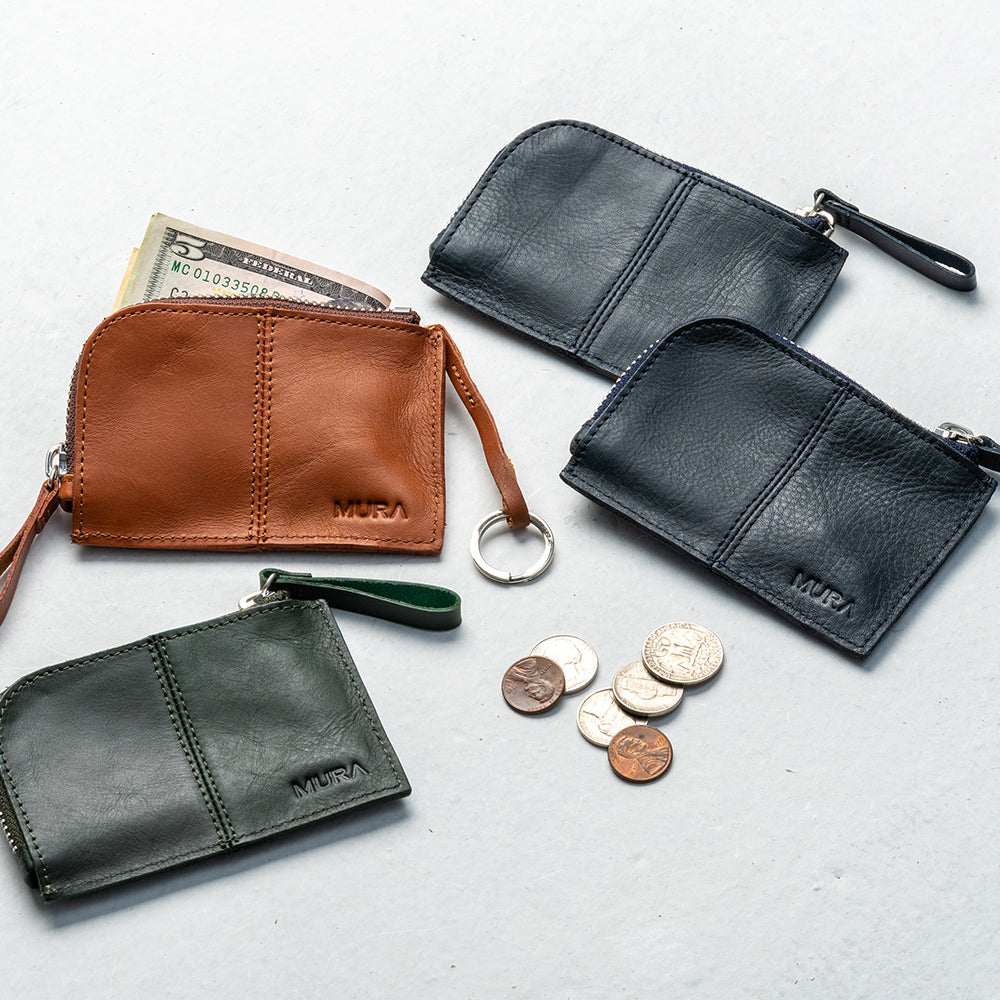 牛本革 キーリング付き マルチ収納ケース