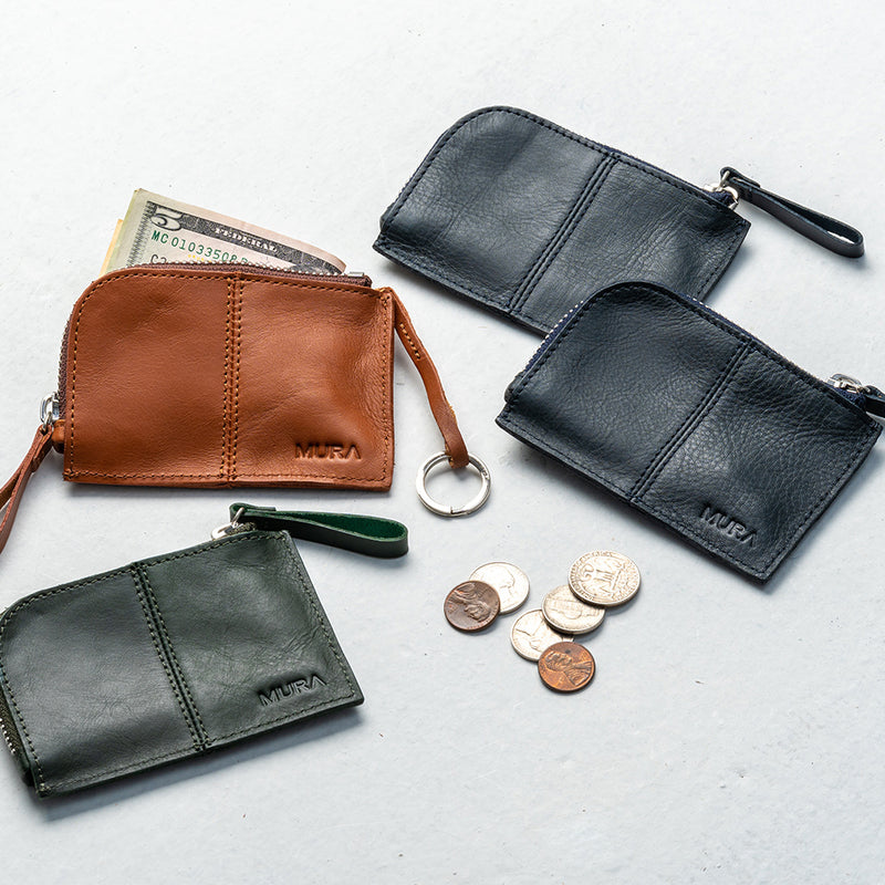 牛本革 キーリング付き マルチ収納ケース