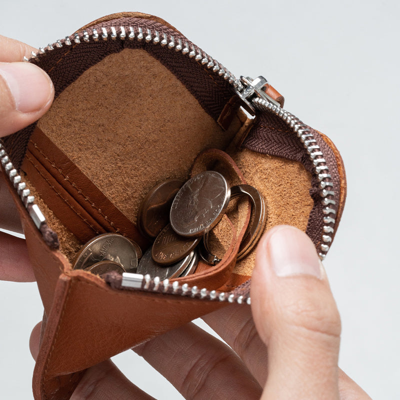 牛本革 キーリング付き マルチ収納ケース