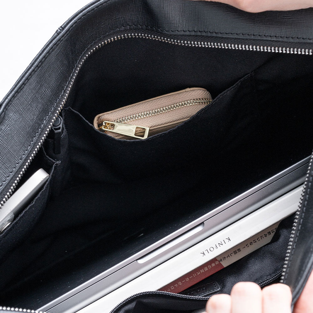 本革 サフィアーノレザー シンプル トートバッグ