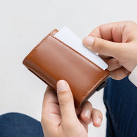 RFIDスキミング防止 コードバン調牛本革 三つ折り ミニ財布