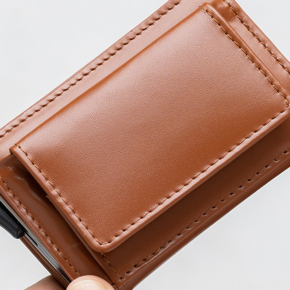 RFIDスキミング防止 コードバン調牛本革 三つ折り ミニ財布