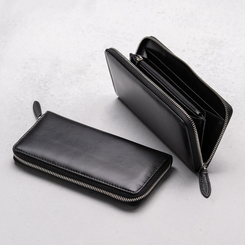 ゴートレザー YKK ラウンドファスナー 長財布