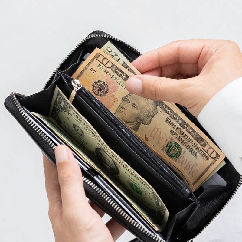 ゴートレザー YKK ラウンドファスナー 長財布