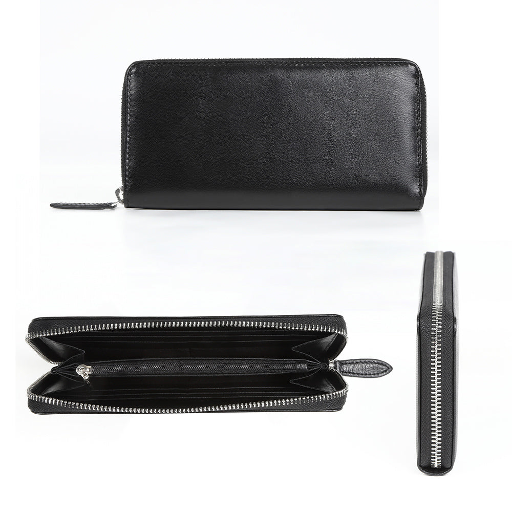 ゴートレザー YKK ラウンドファスナー 長財布